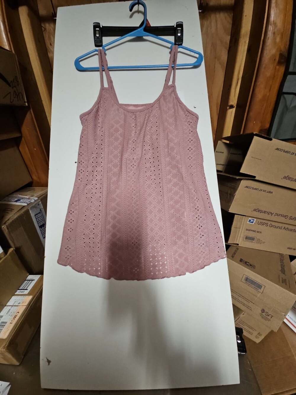 (335) V for City  Tank Top Pink Built In Bra